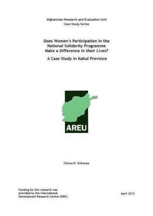 Does women's participation in the national solidarity programme make a difference in their lives? A case study in Kabul province