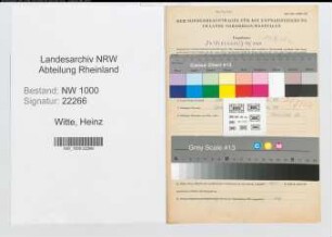Entnazifizierung Heinz Witte, geb. 01.05.1922 (Dreher)