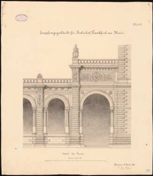 Hauptbahnhof, Frankfurt/Main Empfangsgebäude: Fassadendetail 1:50