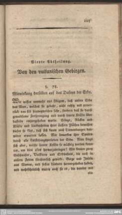 Vierte Abtheilung. Von den vulkanischen Gebirgen