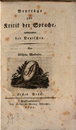 Beyträge zur Kritik der Sprache