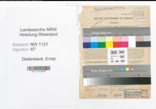 Entnazifizierung Ernst Deitenbeck , geb. 08.09.1891 (Kohlenhaendler)