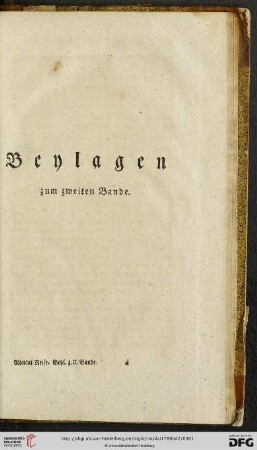 Beylagen zum zweiten Bande