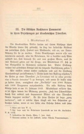 III. Die östlichen Nachbaren Pommerns in ihren Beziehungen zur Krockowschen Diversion