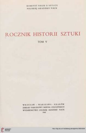 5: Rocznik Historii Sztuki