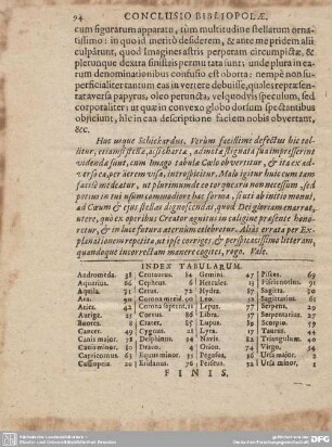 INDEX TABULARUM.