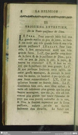 III. Troisieme Entretien