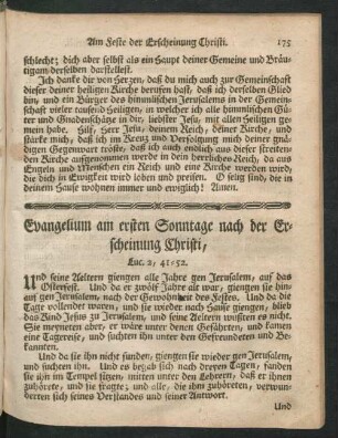 Evangelium am ersten Sonntage nach der Erscheinung Christi, ...