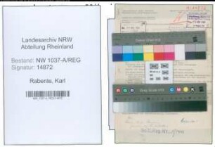 Entnazifizierung Karl Rabente , geb. 01.02.1891 (Buerodirektor)