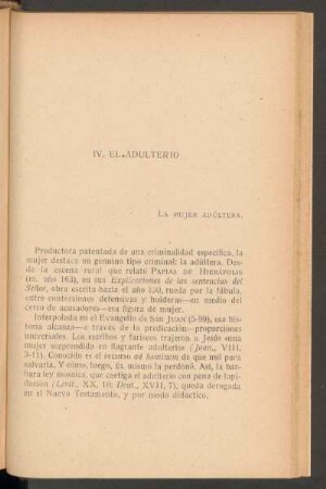 IV. El adulterio