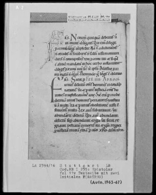 Epistolar — Initiale F (ratres), Folio 11verso