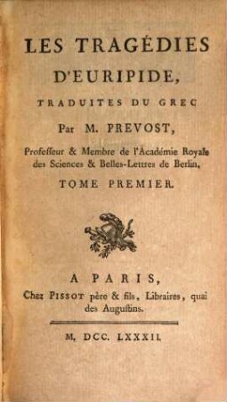 Les Tragédies D'Euripide, 1