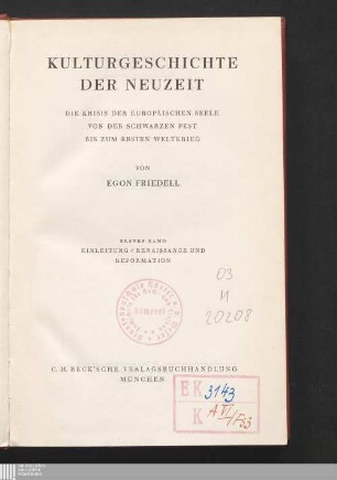 1: Einleitung, Renaissance und Reformation