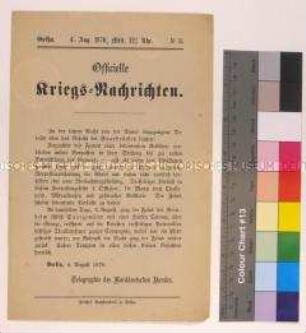 Kriegsdepesche des Norddeutschen Bundes über die Kriegsereignisse vom 2.8.1870 bei Saarbrücken