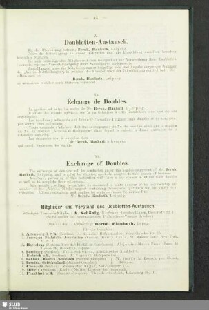 Xa. Èchange de Doubles