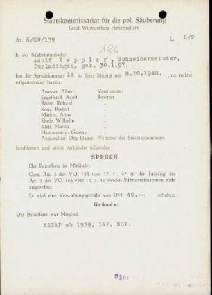 Keppler, Adolf