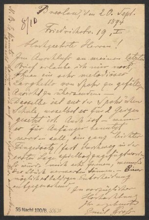 Brief an B. Schott's Söhne : 20.09.1894