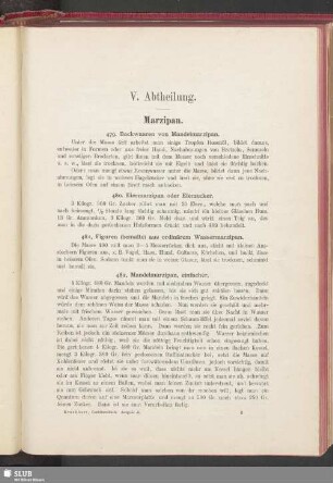 V. Abtheilung. Marzipan