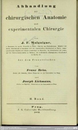 2: Abhandlung der chirurgischen Anatomie und experimentalen Chirurgie