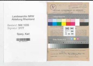 Entnazifizierung Karl Spary , geb. 13.12.1894 (Gewerbelehrer)
