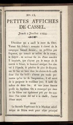 No CI (Jeudi 8 Juillet 1784)