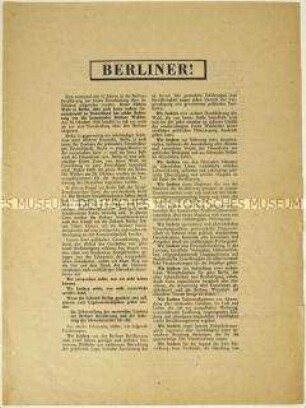 Aufruf der Berliner SPD zur Kommunalwahl 1946