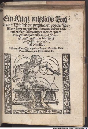 Regiment, wie sich ein jegklicher vor der Pestilenz bewahren soll
