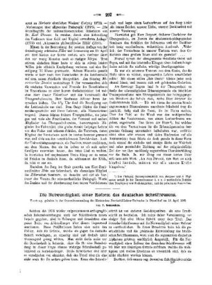 Die Notwendigkeit einer Reform des deutschen Schriftwesens