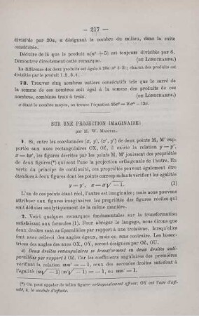 SUR UNE PROJECTION IMAGINAIRE.