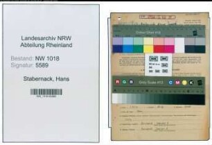 Entnazifizierung Hans Stabernack , geb. 02.09.1907 (Verwaltungsangestellter)