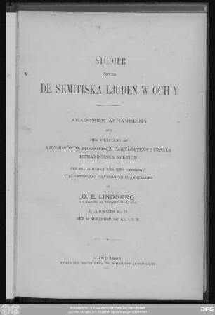 Studier öfver de semitiska ljuden w och y