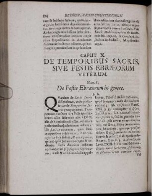Caput X. De Temporibus Sacris, Sive Festis Ebraeorum Veterum