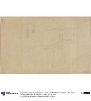 Gotisierende Fenster- und Wandabschlussdetails / Studien zum Schloss Babelsberg bei Potsdam (?)