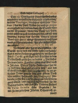 Ende dieses Colloquii.