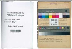 Entnazifizierung Walter Birkenbeul , geb. 31.07.1907 (Steiger)