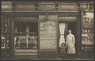 Ansichtskarte Friseur und Perückengeschäft "Erich Gottwald", Skalitzer Straße 54c