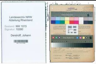 Entnazifizierung Johann Derstroff , geb. 11.04.1909 (Techniker)