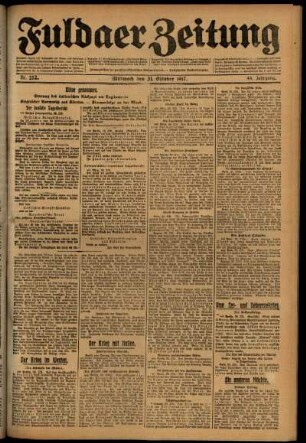 Ausgabe vom Mittwoch, den 31. Oktober 1917.