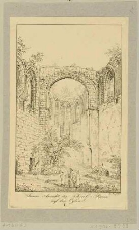 Innere Ansicht der Kirchenruine in Oybin im Zittauer Gebirge, Teil I.