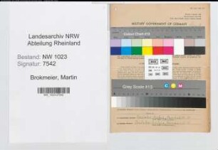 Entnazifizierung Martin Brokmeier , geb. 19.06.1892 (Schneider)