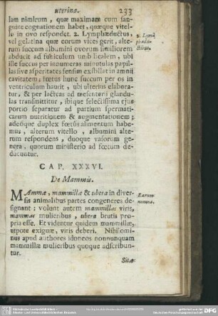 Cap. XXXVI. De Mammis