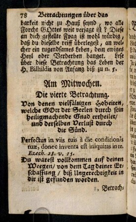 78-85, Am Mitwochen. Die vierte Betrachtung