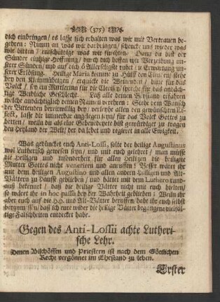 Gegen des Anti-Lossii achte Lutherische Lehr