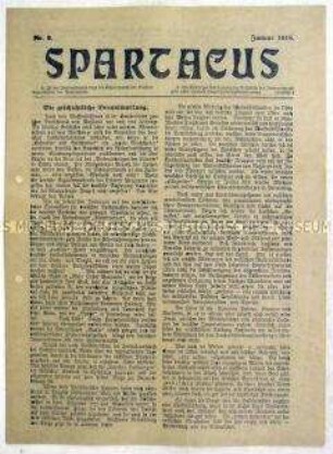 Mitteilungsblatt des Spartakus-Bundes ("Spartakus-Brief") zur Kriegslage nach der Oktoberrevolution in Russland