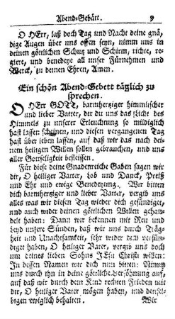 Ein schön Abend- Gebätt.