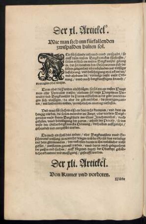 Der xli. Artickel. - Der l. Artickel.