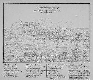 Konturzeichnung zur Belagerung von Dresden 1760