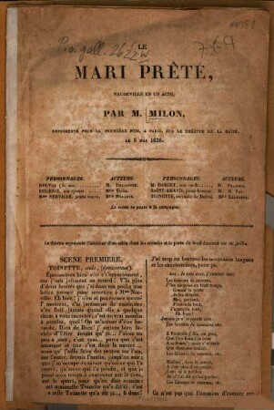 La mari prêté : vaudeville en un acte