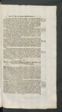 Cap. III. Von der gesamten Post-Bedienten Pflichten insgemein, wie auch derselben Privilegiis und Immunitäten