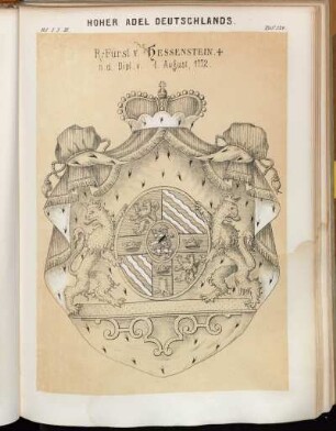 Taf. 124. R: Fürst v. Hessenstein † n. d. Dipl. v. 1. August, 1772